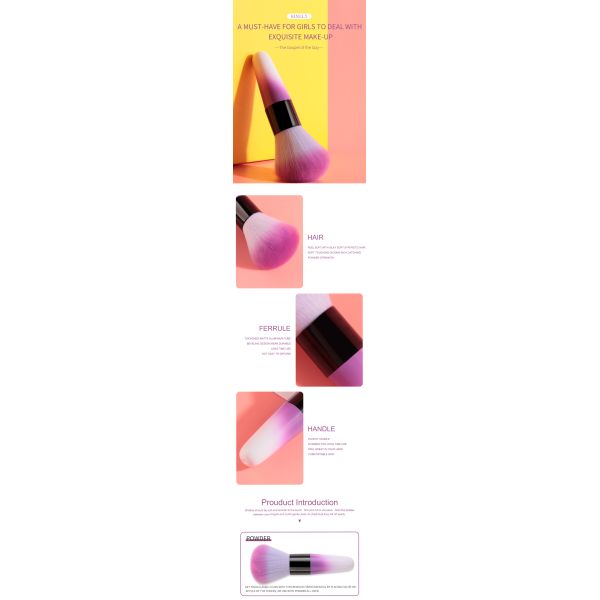 Single Large Blush Powder Foundation Brush Synthetic Hair Cruelty Free