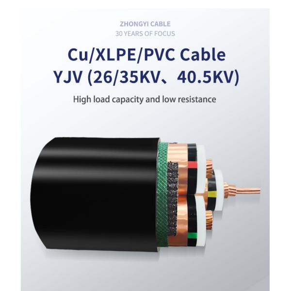 26/35kV XLPE Insulation YJV Cable Copper Conductor Medium Voltage Power Cable