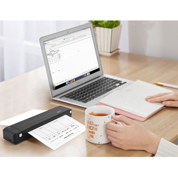 IOS System Bluetooth Barcode Scanner 15mm/s Portable A4 Thermal Printer