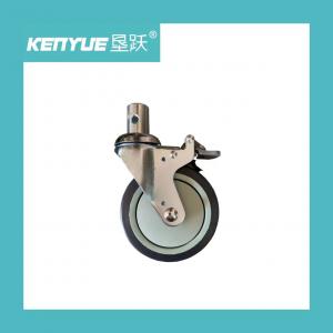 China Hospital Bed Casters Medical PU Wheel Easy To Use Black PU Material on sale
