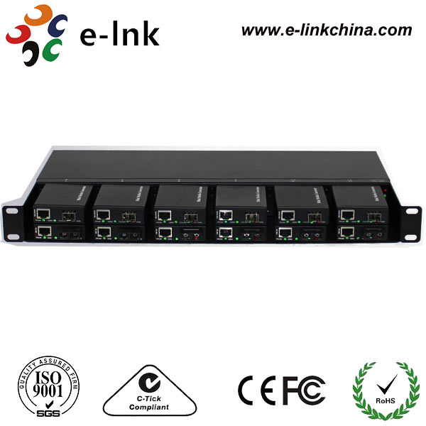 Mini 10 / 100 / 1000M SFP Fiber Ethernet Media Converter With External Power Supply