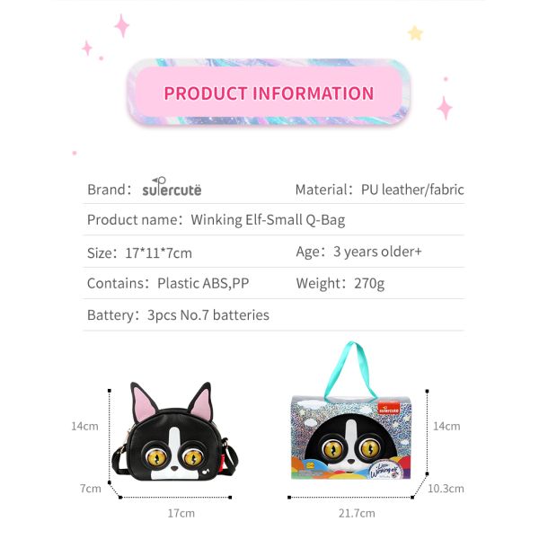Supercute OEM ODM KIids Shoulder Bag Intelligent Interactive Voice Blinking Bag