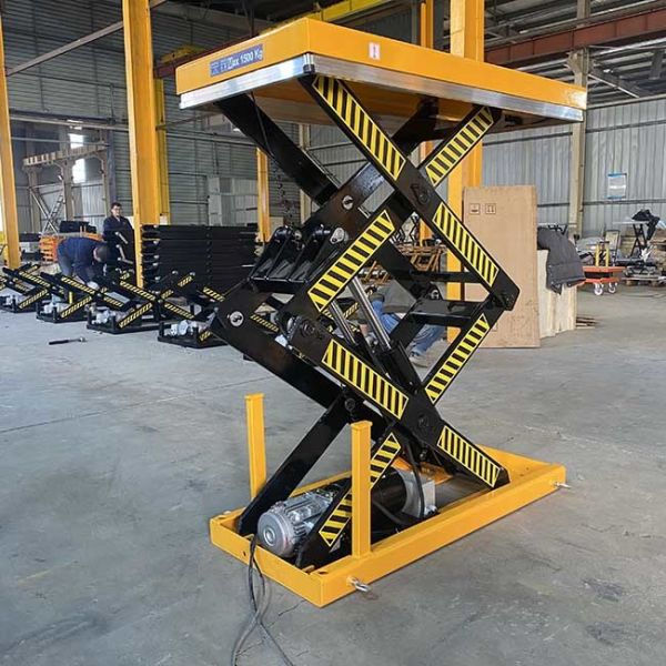 Max Height 70.08in Stationary Hydraulic Scissor Lift 2 Ton Double Scissors