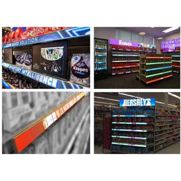 16mm Thick Streched Digital Signage on Shelf Supermarket Advertising LCD