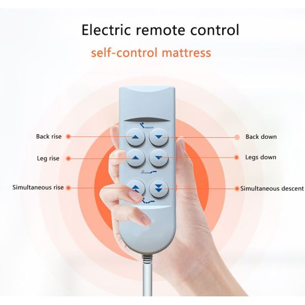 Multi Functional Electric Nursing Bed With Adjustable Backrest And Homecare Mattress