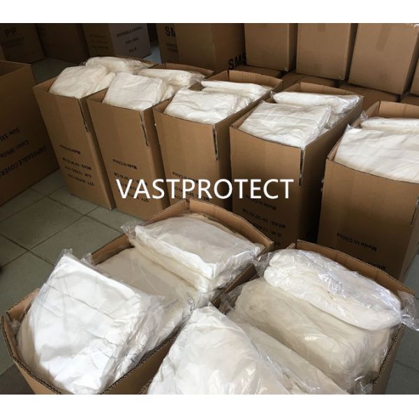 PP PE 55GSM Hooded Disposable Protective White Tyvek 400 Coveralls with Customization