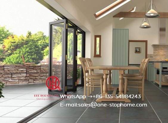 Waterproof veranda double glazing aluminum bi folding door,Outdoor Dividers Soundproof fold door