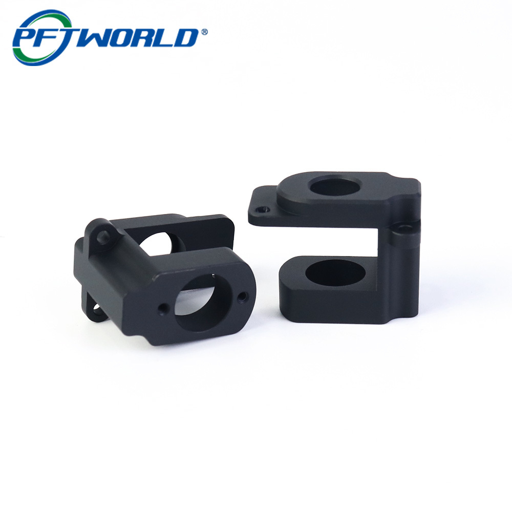Custom 6061 Aluminum CNC Machined Mounting Bracket with Black Anodizing