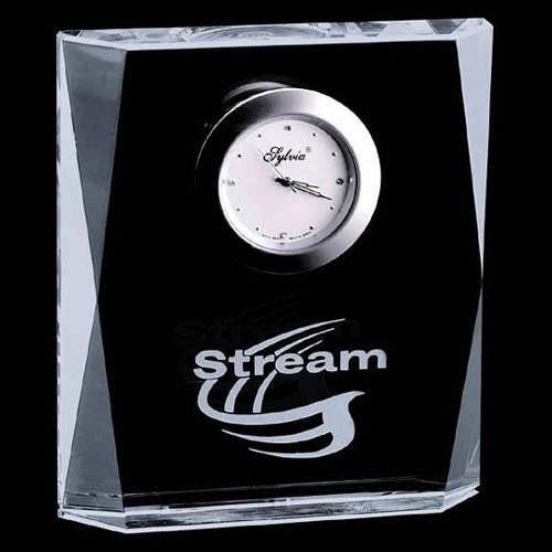 Beautiful Crystal Watches Desk Watch Recognition Awards Logo Custiomized