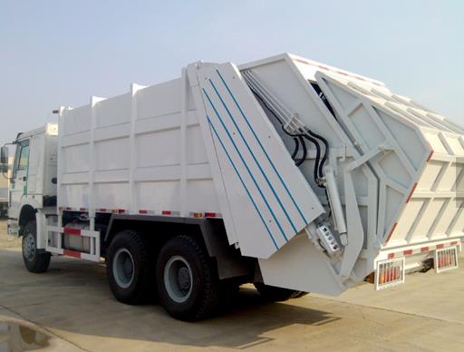 6x4 371hp 16CBM 18CBM Special Purpose Vehicle Rear Loading Compactor Garbage Truck With 1.2cbm Rubbish Bin