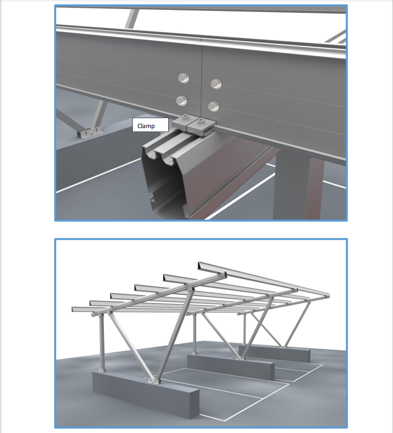 60m/s Wind Load Solar Carport Bracket for Quick Installation of Home Solar Panel Kit