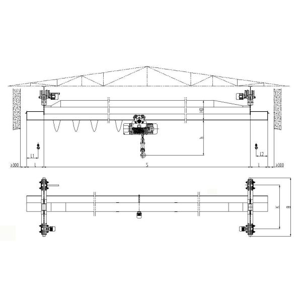 LX Model Remote Control single girder underslung crane Price