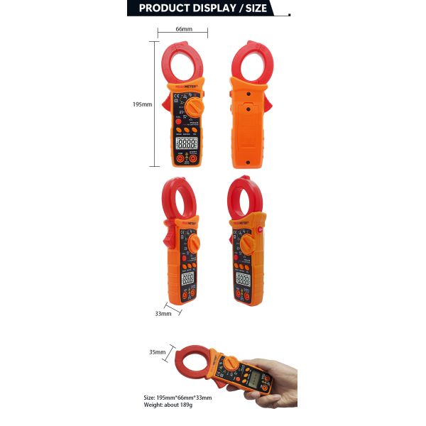 Advanced Digital AC Clamp Meters With NCV Non-Contact Voltage Detaction And Ture RMS