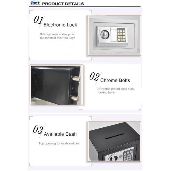Durable Anti Theft Waterproof Mini Wall Fireproof Safe Box