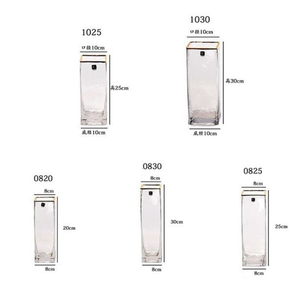 Polished Tabletop Rectangular Decorative Glass Vases With Phnom Penh Tall