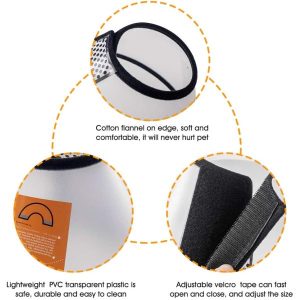 Multi Size Protective Pet Collars Plastic Dog Elizabeth Collar With Soft Edge