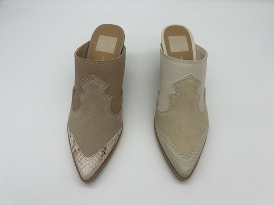Solid Pattern Womens Slide Heels , Mules Shoes Heels With Close Toe