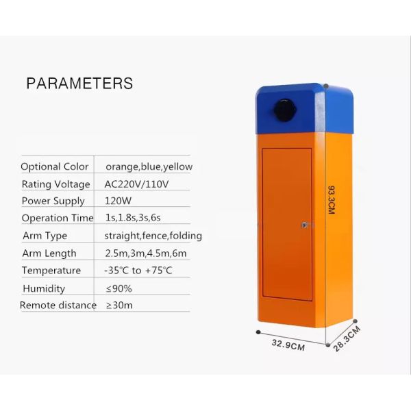 220V AC 6m Arm 120W Carbon Steel Automatic Boom Barrier Gate for Parking Management