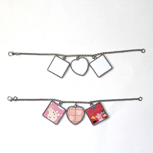 Personalized Sublimation Blank Bracelet For Women And Man Charm Bracelet Zinc Alloy