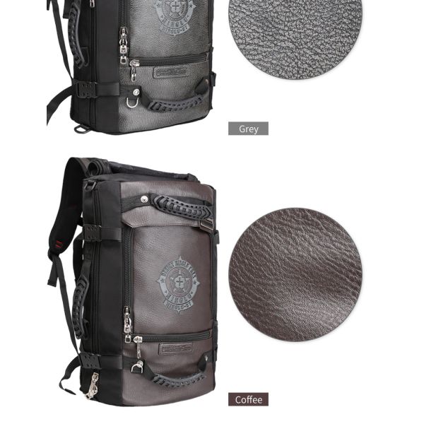 Black PU Waterproof Climbing Backpack Water Resistant Hiking Backpack OEM/ODM