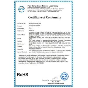 Shenzhen Wang Xin Yuan Electronic Technology Co., Ltd. Certifications