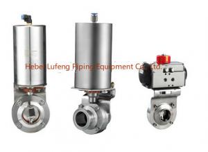 Buy cheap SUS304/316L Sanitary Stainless Steel Pneumatic Butterfly Valve product