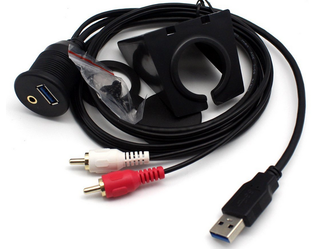 6 Ft USB Extension Data Cable Audio Video Flush Mount Set For Car Dashboard