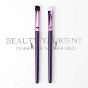 China Custom Private Label Eyeshadow Makeup Brush Purple Wooden Handle on sale