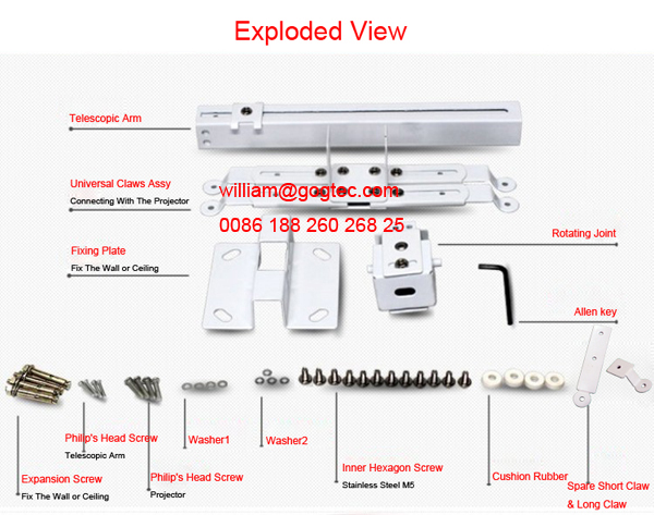 43-65CM universal projector bracket support holder hanging wall mounting ceiling suspend