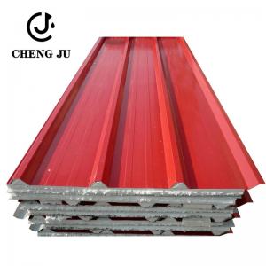 China Roofing Panel Building Metal Material Polyurethane Color Coated Sandwich Panel on sale