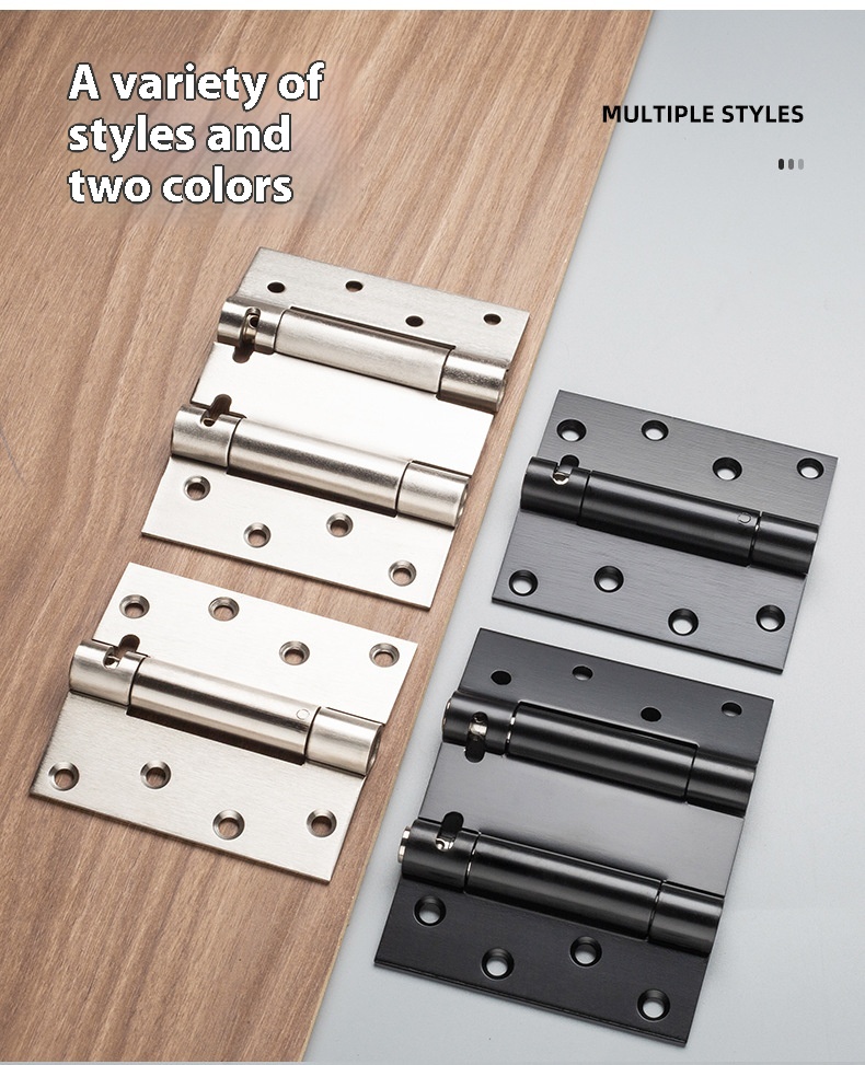 Modern Design 6inch 5inch Black Automatic Rebound Hinge Thickened Stainless Steel One-Way Two-Way Soft Close Door Closing Hinge