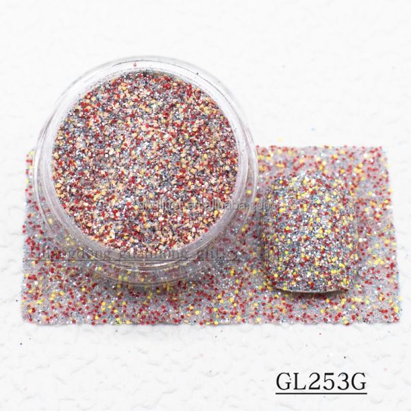 Extra Fine Polyester Mixed Glitter Nails Hexagonal Powder Christmas Decoration In Bulk