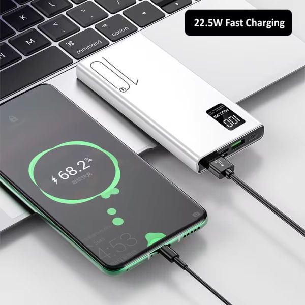 Price OEM Customized Power Bank 10000mah Dual USB Fast Charge Plaid Pattern Power Bank with Digital Display