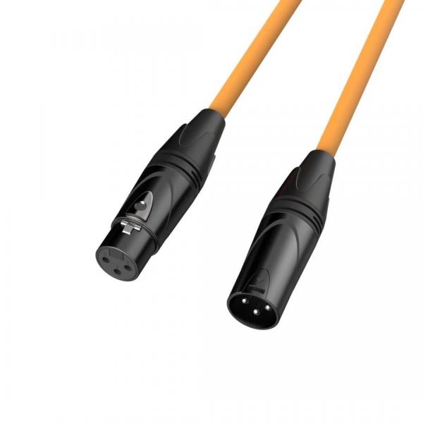 Quality Male to Female XLR Microphone Cables , Orange Rubber Shielded Balanced Snake Cords for sale