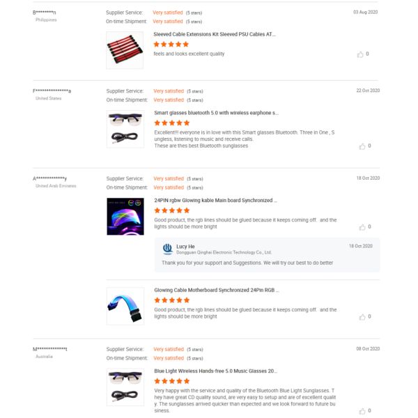 ATX 24-pin Male to 24-pin Female Adapter Power Supply Extension Cable Bright Extension Cord Transparent Blue Plastic Shell