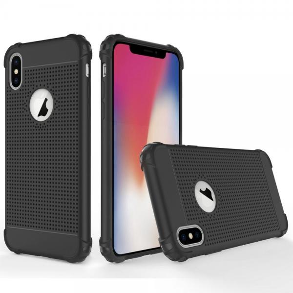 Quality fashionable design net mesh heat dissipation back cover shockproof tpu phone case for iphone x for sale