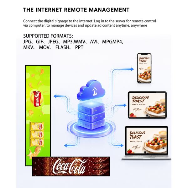 34 Inch Smart Android Bar Display for Interactive Shelf Edge Screen and Retail Digital Signage Player