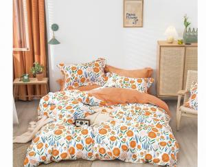 China 200TC Cotton Bedding Sets Printed Reversible Duvet Cover King Simple Flower All Season on sale