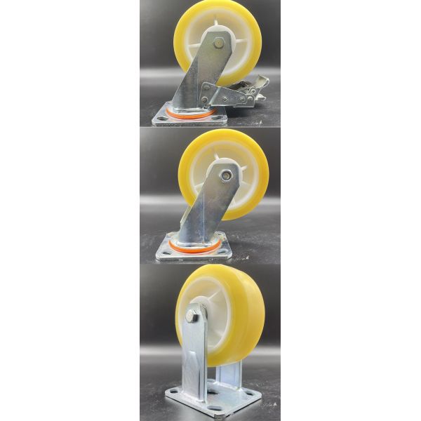 Transparent TPR Heavy Duty Swivel Castor Wheel with Brake Smooth and Quiet Movement