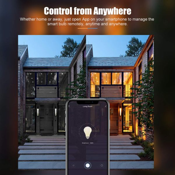 Wireless 6 Watt Smart Wifi LED Bulb CT 2700K Soft Warm White Voice Control Light Bulb
