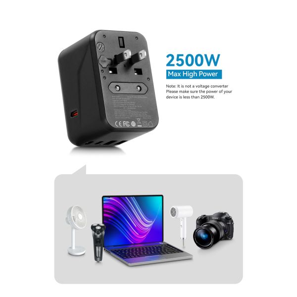 Essager 2023 Travel New Product Phone Accessories Quick Charging 3 USB-C 2 USB-A Portable Travel 65w Charger
