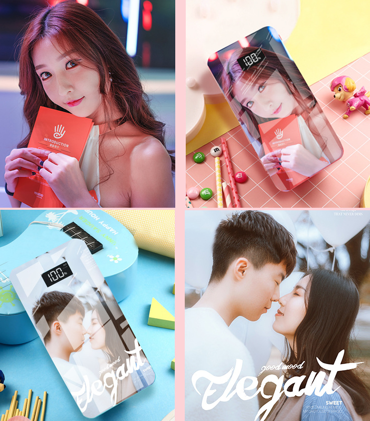 Smart Cute Fantacy Temper Glass Wireless Charging Power Bank With LED Display