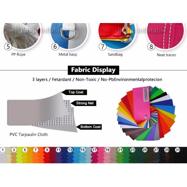 16*16*9.5 Ft Kids Bouncy Castle , Small Inflatable Bouncer With 0.55 PVC Tarpulin