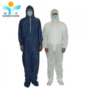Buy cheap 55gsm SMS Disposable Coveralls With Hood And Boots Disposable Ppe Suits For Isolating product