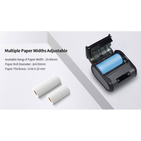 Bluetooth Handheld photo 80mm Portbale Mini Thermal Printer Compatible Android IOS