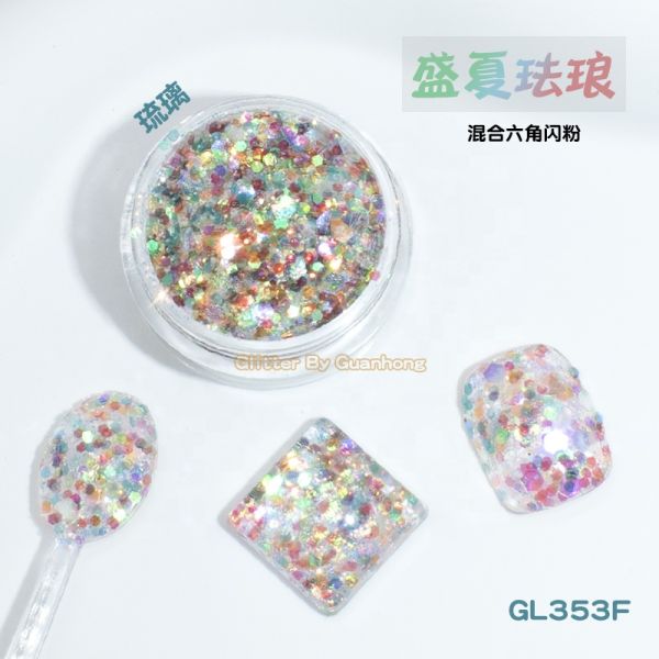 Colorful Rainbow High Temp Polyester Glitter Powder Mix Loose Paillette Stage Face Painting