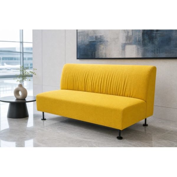 Yellow Modern Armless Sectional Sofa Middle One Stable For Office Hotel Lounge