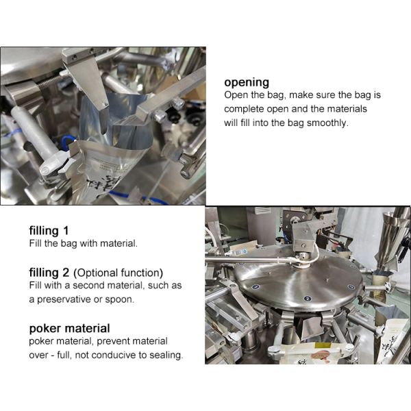 Liquid Packaging Machine: Triangular Bags, Secondary Dosing Liquid Paste Products Equipped with Liquid Pump Ring Feeder