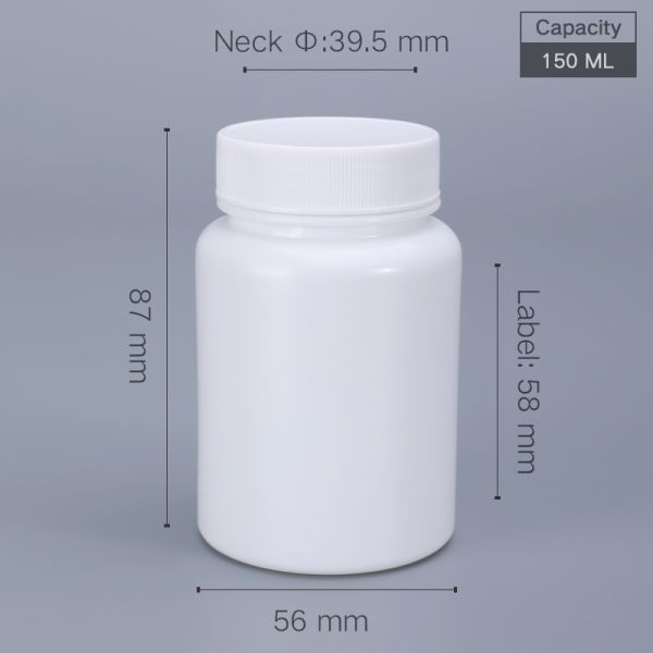 20ml-200ml Empty Pill Bottles Packaging with Screw Cap Round Bottle HDPE Material
