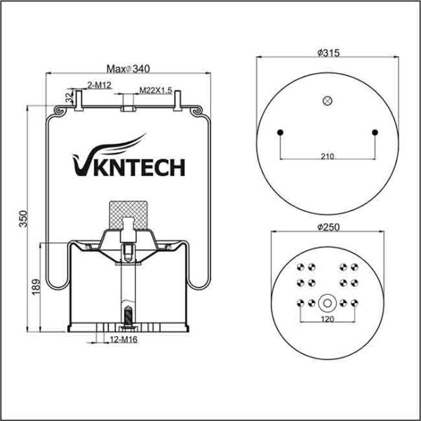 Natural Rubber 881M Tractor Trailer Air Bags 1R14-703 130522 3881-01K BPW 054294136